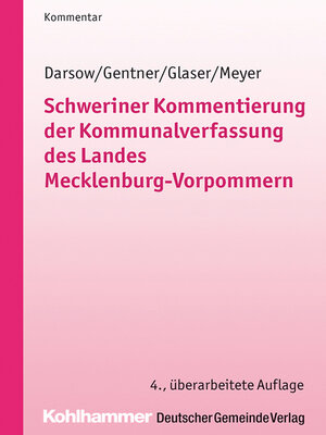 cover image of Schweriner Kommentierung der Kommunalverfassung des Landes Mecklenburg-Vorpommern